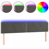 Cumpara ieftin Tablie de pat cu LED, gri inchis, 180x5x78/88 cm, catifea