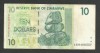 ZIMBABWE 10 DOLARI DOLLARS 2007 [23] P- 67 , VF