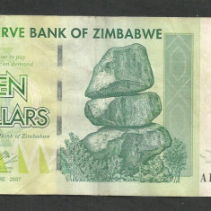 ZIMBABWE 10 DOLARI DOLLARS 2007 [23] P- 67 , VF