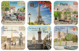 Cumpara ieftin Set 6 suporturi pentru pahar - Paris Monuments | Cartexpo