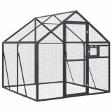 Voliera de pasari, antracit, 1,79x2x1,85 m, aluminiu