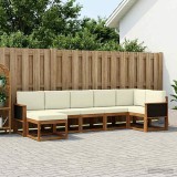 Cumpara ieftin Set de canapele de exterior 7 buc. 7-Locuri Natural si Crem