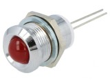 Lampă LED convexă roșie pentru PCB 12mm