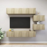 vidaXL Set de dulapuri TV, 6 piese, stejar sonoma, PAL