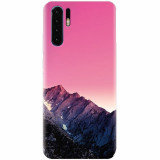 Husa silicon pentru Huawei P30, Mountain Peak Pink Gradient Effect