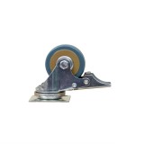 Roata pivotanta pentru mobila cu frana, cauciuc 2 inch, albastru