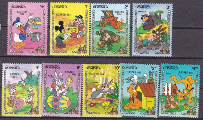 Dominica 1984 Disney Paste MI 841-849 MNH