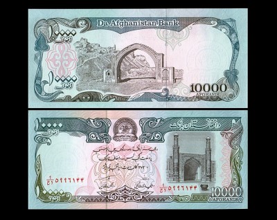 Afganistan 1993 - 10.000 afghanis UNC foto