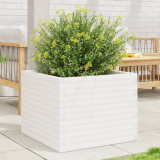 VidaXL Jardinieră de grădină, alb, 60x60x46 cm, lemn masiv de pin