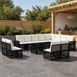 Cumpara ieftin Set de canapele pentru gradina 13 buc. Negru si Alb crem