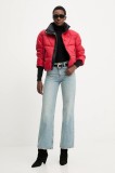 Answear Lab geaca femei, culoarea rosu, de iarna, oversize