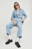 Levi&#039;s salopeta jeans bumbac, cu guler