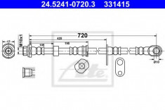 Conducta / cablu frana MITSUBISHI L 200 (KB, KA) (2004 - 2016) ATE 24.5241-0720.3 foto