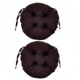 Set Perne decorative rotunde, pentru scaun de bucatarie sau terasa, diametrul 35cm, culoare maro, 2 buc/set, Palmonix