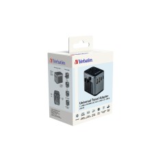 Adaptor universal Verbatim UTA-03, 6-in-1Priza cu USB-C PD si QC, 2 x USB-C, 2 x USB-A &quot;49545&quot; (timbru verde 0.18 lei)