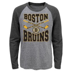 Boston Bruins tricou cu măneci lungi pentru copii Cross Stick Ls Triblend Raglan - Dětsk&eacute; L (11 - 12 let)