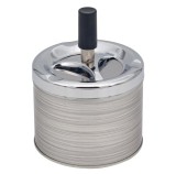 Scrumiera metalica, Zola&reg;, antivant, design argintiu, 6.5x18 cm