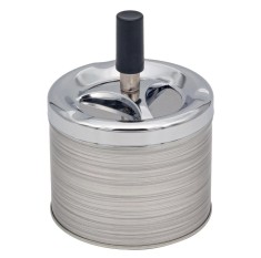 Scrumiera metalica, Zola&reg;, antivant, design argintiu, 6.5x18 cm