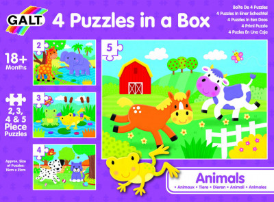 Set 4 puzzle-uri - Animalute (2, 3, 4, 5 piese) foto