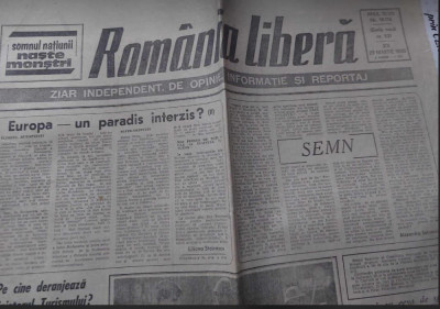 ziarul Rom&amp;acirc;nia LIBERĂ - 29 martie 1990 foto