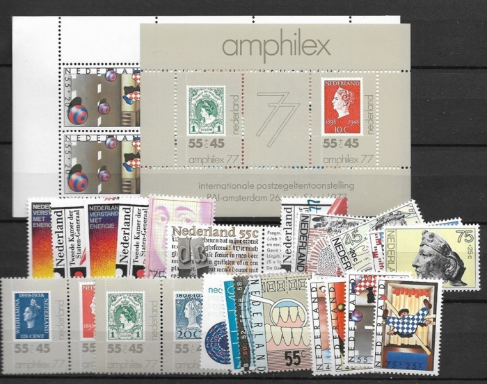 C5045 - Olanda 1977 - anul complet cu colite,timbre nestampilate MNH