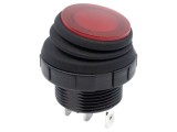 &Icirc;ntrerupător Rocker E-SWITCH RRS20F1ABLKREDNN1P, SPST, 16A, roşu