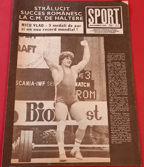 Revista SPORT nr.11/noiembrie 1986 (prezentare FLACARA Moreni)