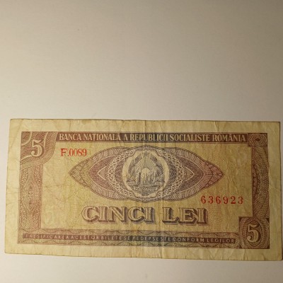 Di.04 Bancnota 5 lei 1966 circulata foto