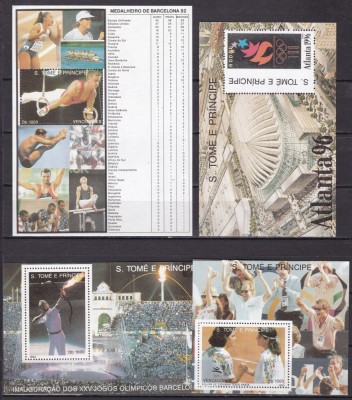 Sao Tome 1992 sport Olimpiada 4 blocuri MI bl.287-290 MNH foto