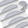VidaXL Covorașe pentru scări, 10 buc., 56x17x3 cm, gri deschis, semirotunde 149741