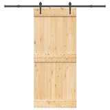 VidaXL Ușă glisantă cu set feronerie, 90x210 cm, lemn masiv de pin
