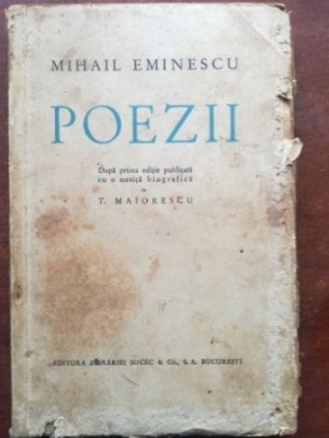 Poezii- Mihail Eminescu 1936 foto