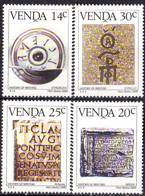 Venda 1986 - Istoria scrierii 4v.neuzat,perfecta stare(Z)