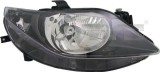 Far fata dreapta Seat Ibiza IV 6J 6P SC 202015, halogen H4, carcasa neagra, motor electric reglaj far inclus, trafic dreapta, omologare ECE, TYC 1192