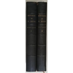 OEUVRES COMPLETES de VICTOR HUGO , VOYAGE : LE RHIN , VOL. I - II , gravures a l &#039;eau forte d &aacute;pres FRANCOIS FLAMENG , 1906