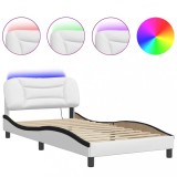 Cumpara ieftin Cadru de pat cu LED fara saltea Hvar alb/negru 100x200 cm
