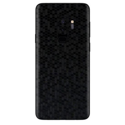 Set Folii Skin Acoperire 360 Compatibile cu Samsung Galaxy S9 Plus (Set 2) - ApcGsm Wraps HoneyComb Black foto