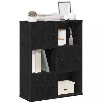 Gossi biblioteca stejar negru 60x24x76,5 cm lemn prelucrat foto