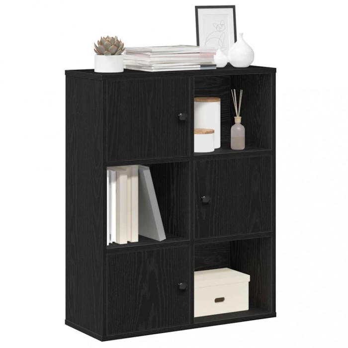 Gossi biblioteca stejar negru 60x24x76,5 cm lemn prelucrat