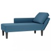 VidaXL Șezlong cu pernă și cotieră dreapta, albastru, catifea 4009806