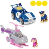 Cumpara ieftin Set 2 vehicule cu figurine Paw Patrol Mighty Movie, Chase si Skye