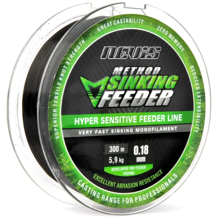 Fir Monofilament Nevis Method Feeder Sinking Black, 0.20mm, 6.20kg, 300m