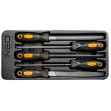 Set 5 pile pentru metal NEO TOOLS, 200 mm, maner ergonomic