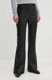 Artigli pantaloni femei, culoarea negru, evazati, high waist, ACPA000229