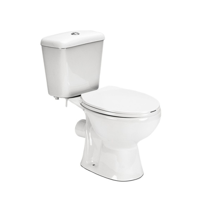 Toaletă monobloc Cleano cu evacuare spate și scaun