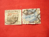 2 Timbre Germania 1921 Saargebiet -Uzuale -Peisaje, supratipar 5C/25pf si 20/50, Stampilat