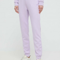 Armani Exchange pantaloni de trening culoarea violet, neted