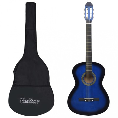 Gossi set chitara clasica incepatori, 12 piese, albastru, 4/4 39&amp;quot; foto