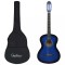 Set chitara clasica incepatori, 12 piese, albastru, 4/4 39&quot;