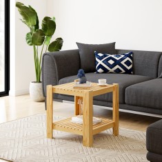 Masuta cafea Malax 54x54x45cm lemn natur [en.casa] HausGarden Leisure foto